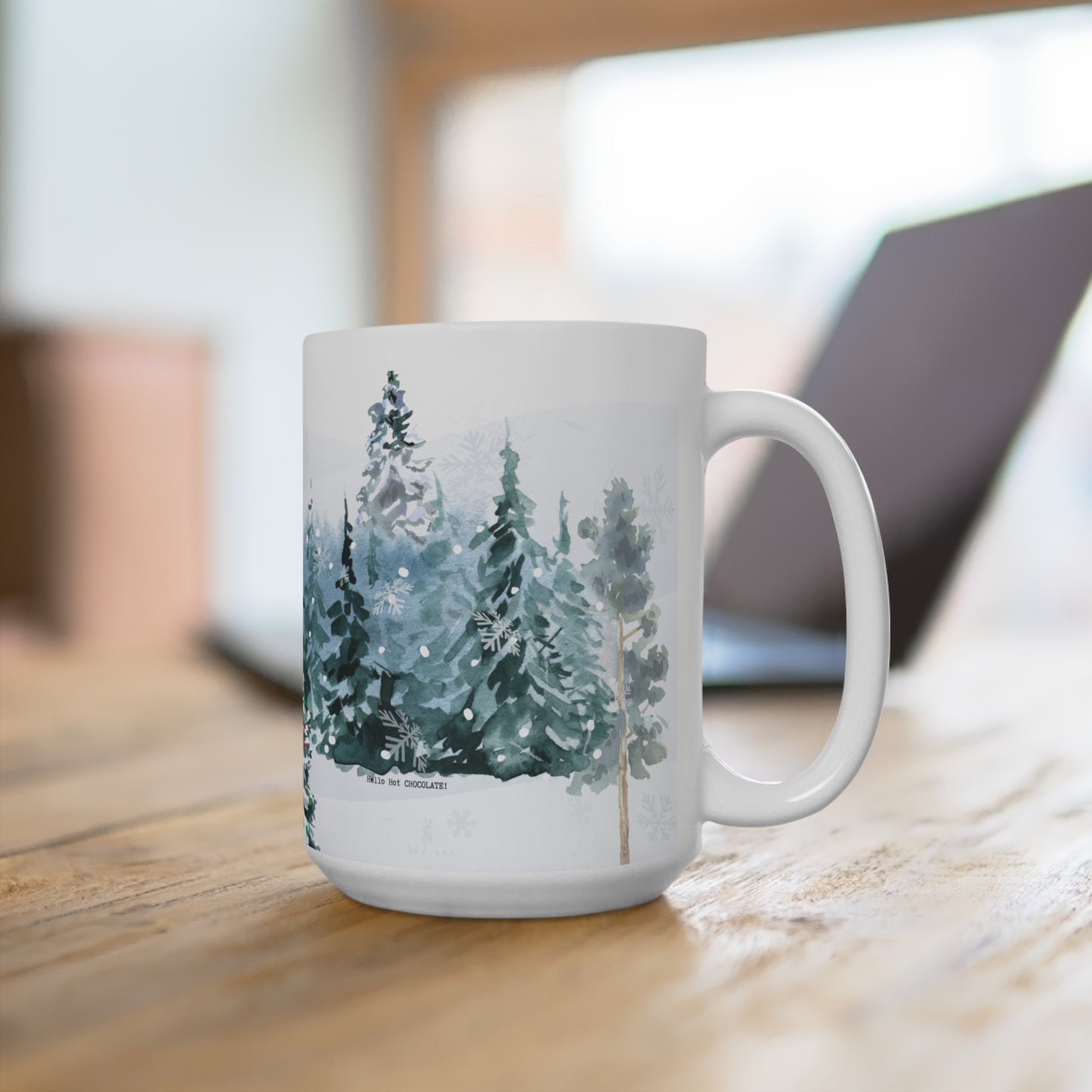 Winter Wonderland Holiday Mug 15oz - Cozy Christmas Tree Design for Warm Beverages