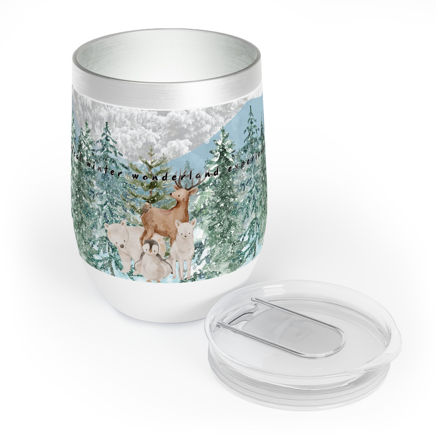 Winter Wonderland Animal Tumbler β 12oz Stainless Steel Insulated Cup with Slide Lid