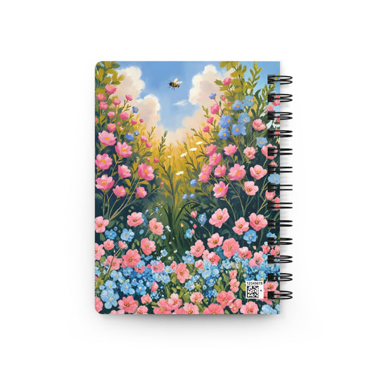 Bloom in Happiness Spiral Journal — Floral Notebook for Gratitude & Daily Planning