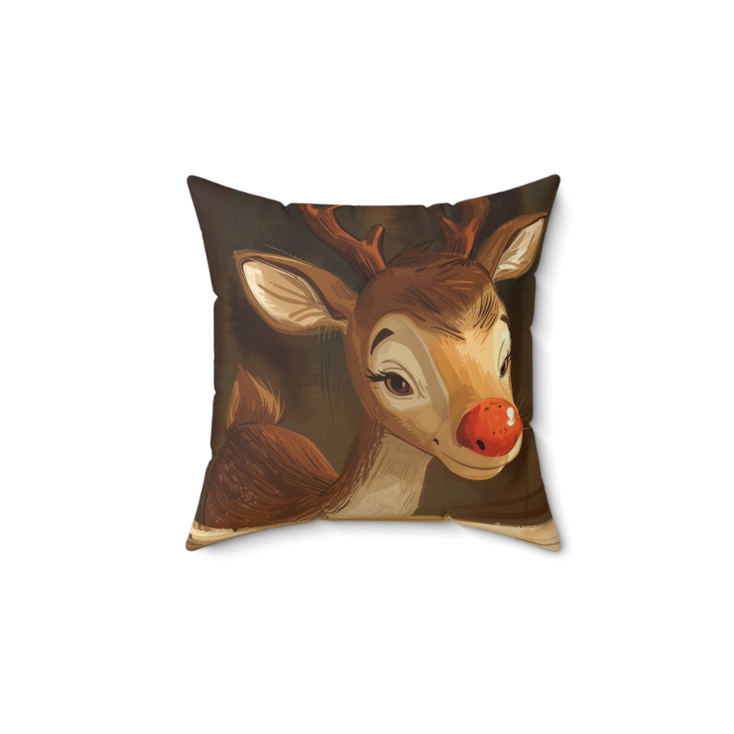 RUDOLPH THE RED-NOSED REINDEER PILLOW β YOUR 14" COZY CHRISTMAS MARSHMALLOW! π¦