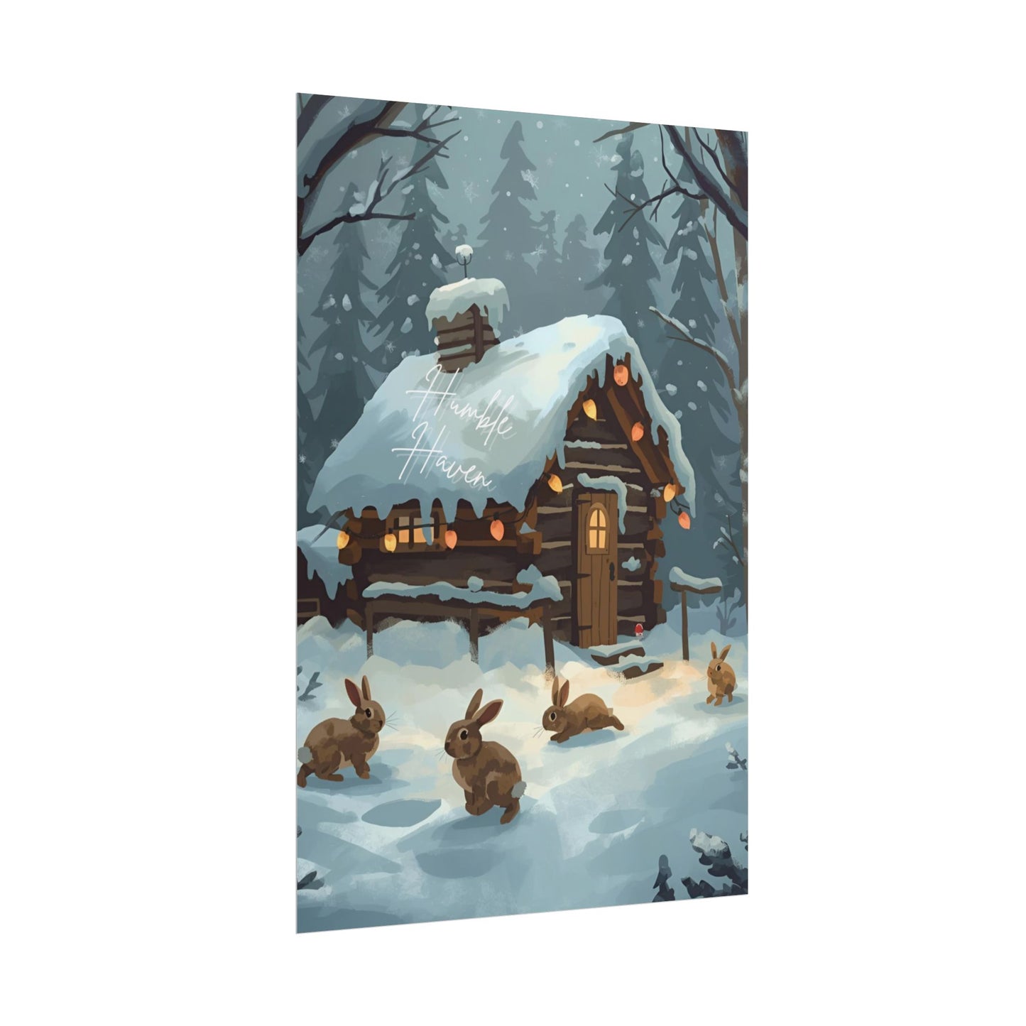 ❄️ Winter Whispering Woods Cabin Poster