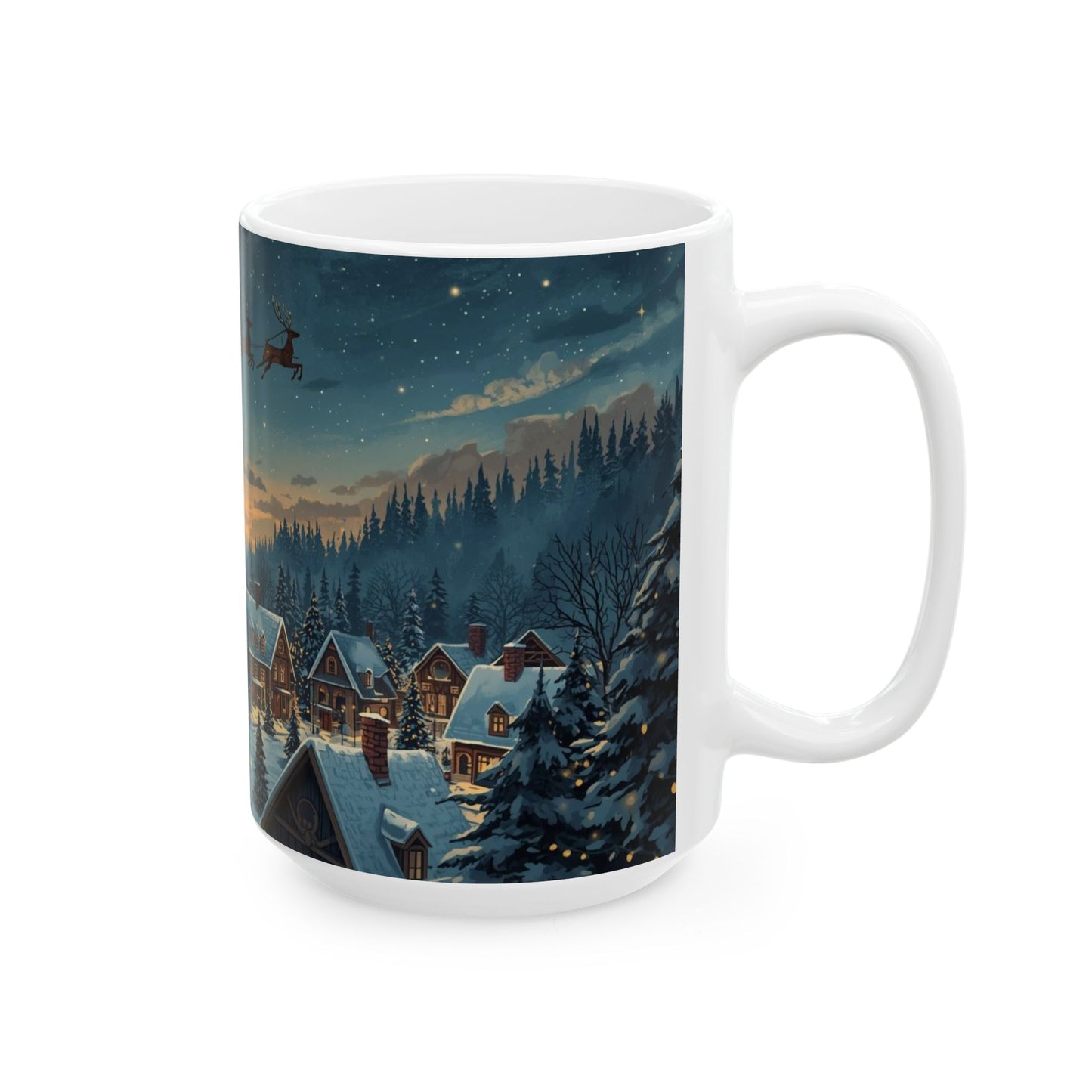🎄 SLEIGH RIDE SERENADE MUG — 11oz/15oz WINTER VILLAGE MAGIC IN EVERY SIP! ☕❄️✨