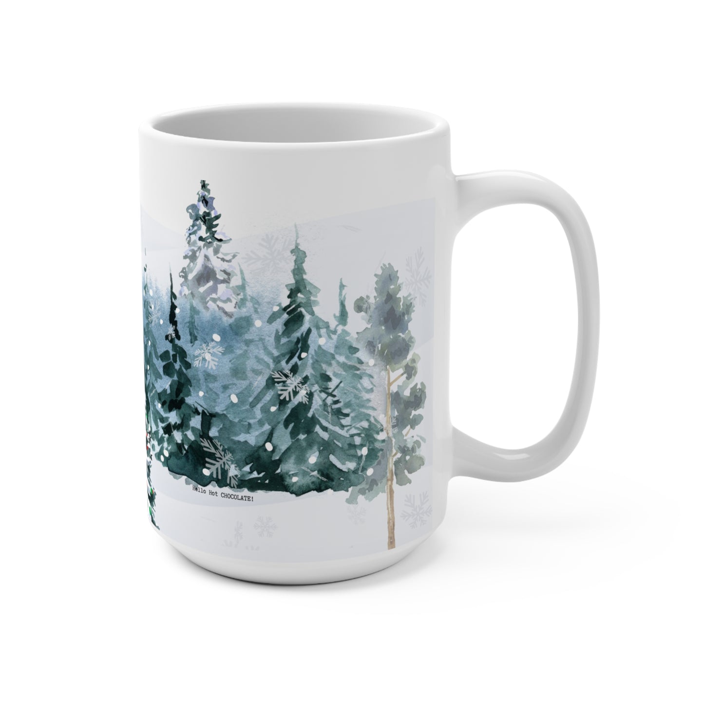 Winter Wonderland Holiday Mug 15oz - Cozy Christmas Tree Design for Warm Beverages