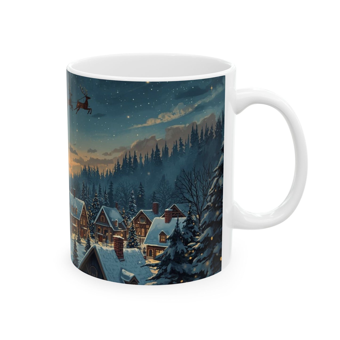 🎄 SLEIGH RIDE SERENADE MUG — 11oz/15oz WINTER VILLAGE MAGIC IN EVERY SIP! ☕❄️✨