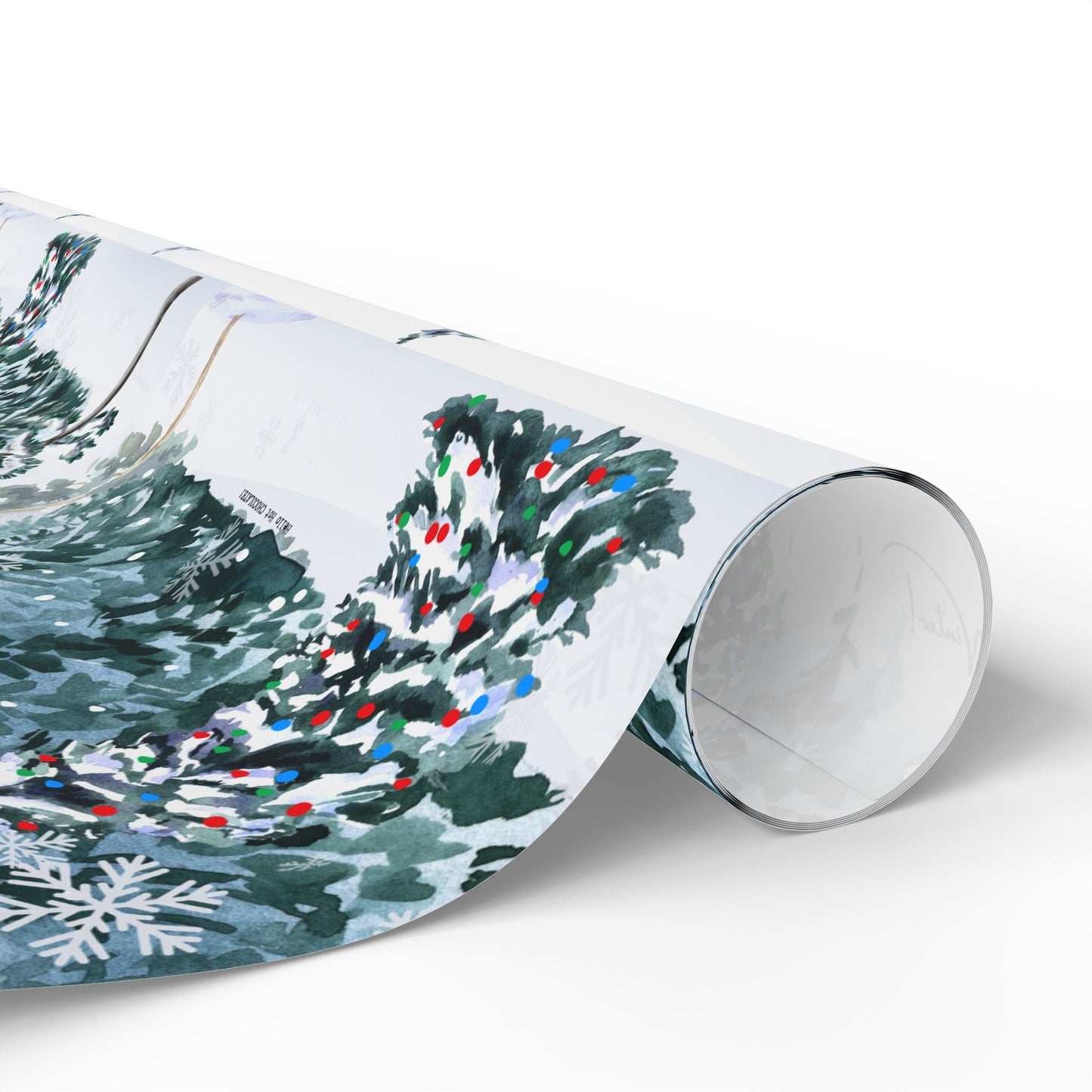 Hello Winter! Snowy Forest Wrapping Paper – 30x36" Cozy Holiday Gift Wrap Matte/Glossy