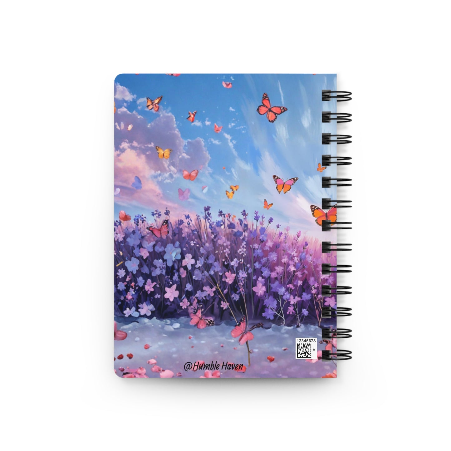 🌸 Lavender Whisper Journal – 150-Page "Be Kind" Spiral Notebook with Butterfly Meadow