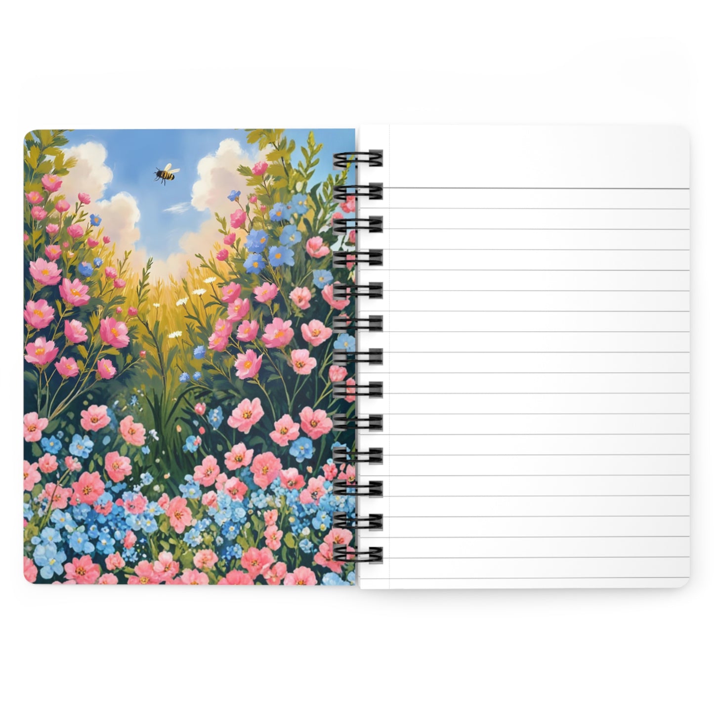 Bloom in Happiness Spiral Journal — Floral Notebook for Gratitude & Daily Planning