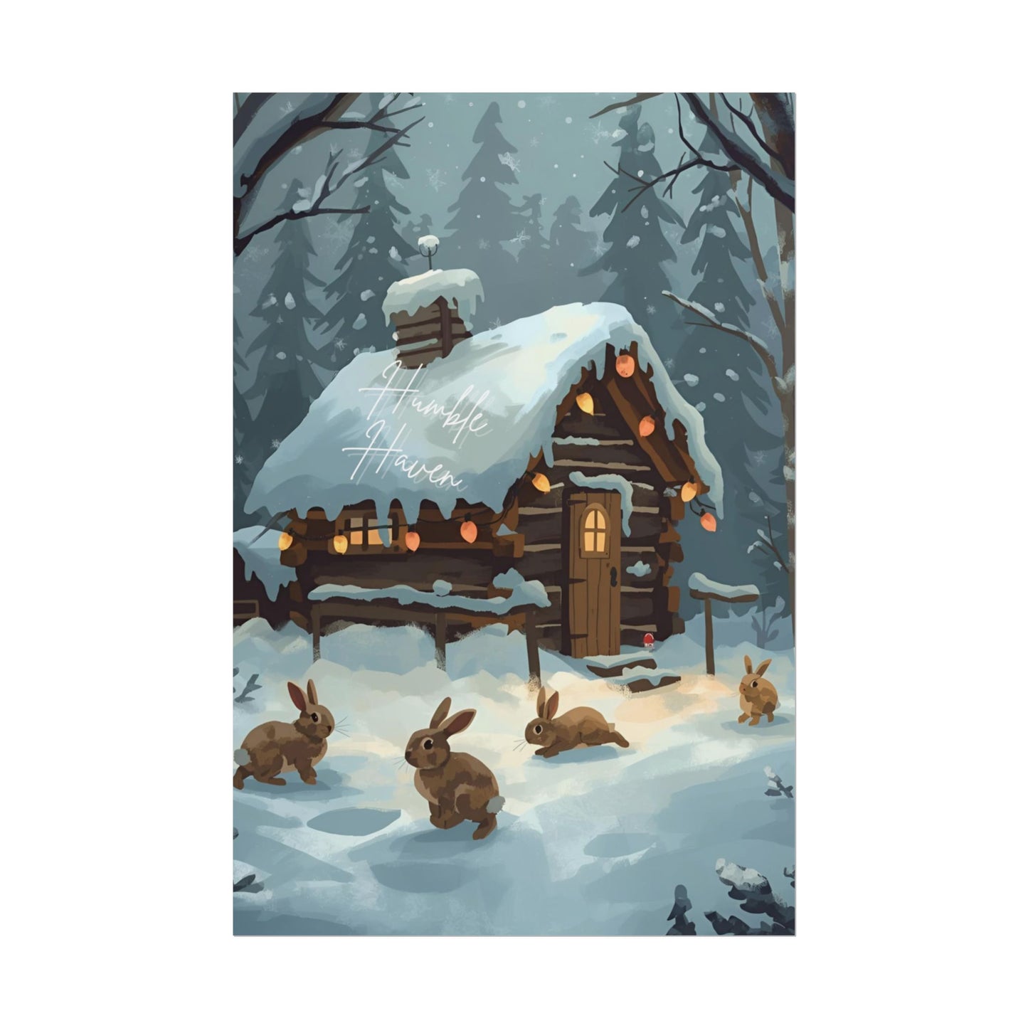 ❄️ Winter Whispering Woods Cabin Poster