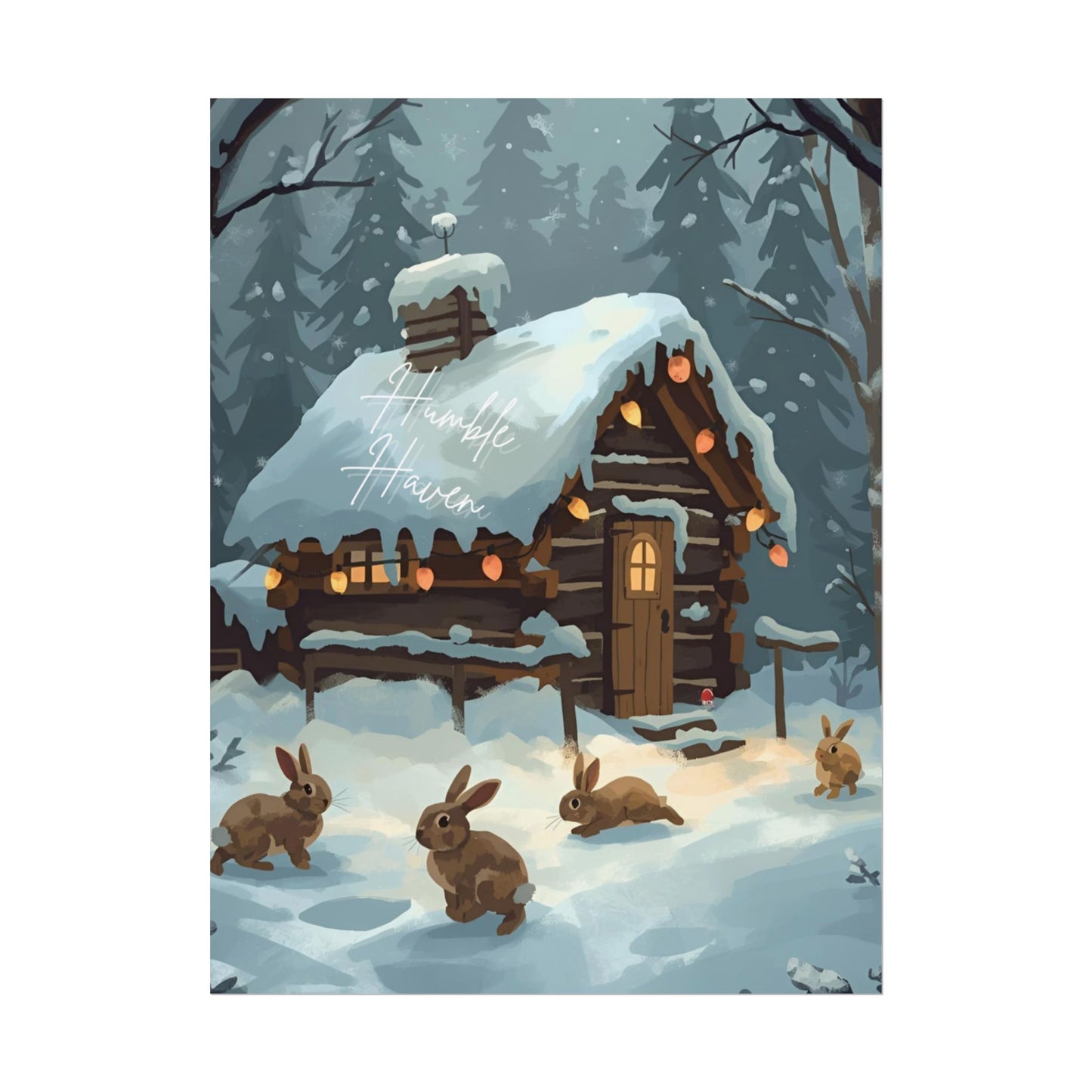 ❄️ Winter Whispering Woods Cabin Poster
