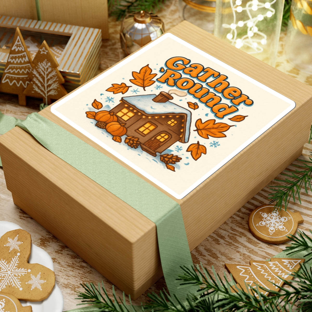 Cozy Autumn Gather Round Stickers - Perfect for Fall Decor or Gifts