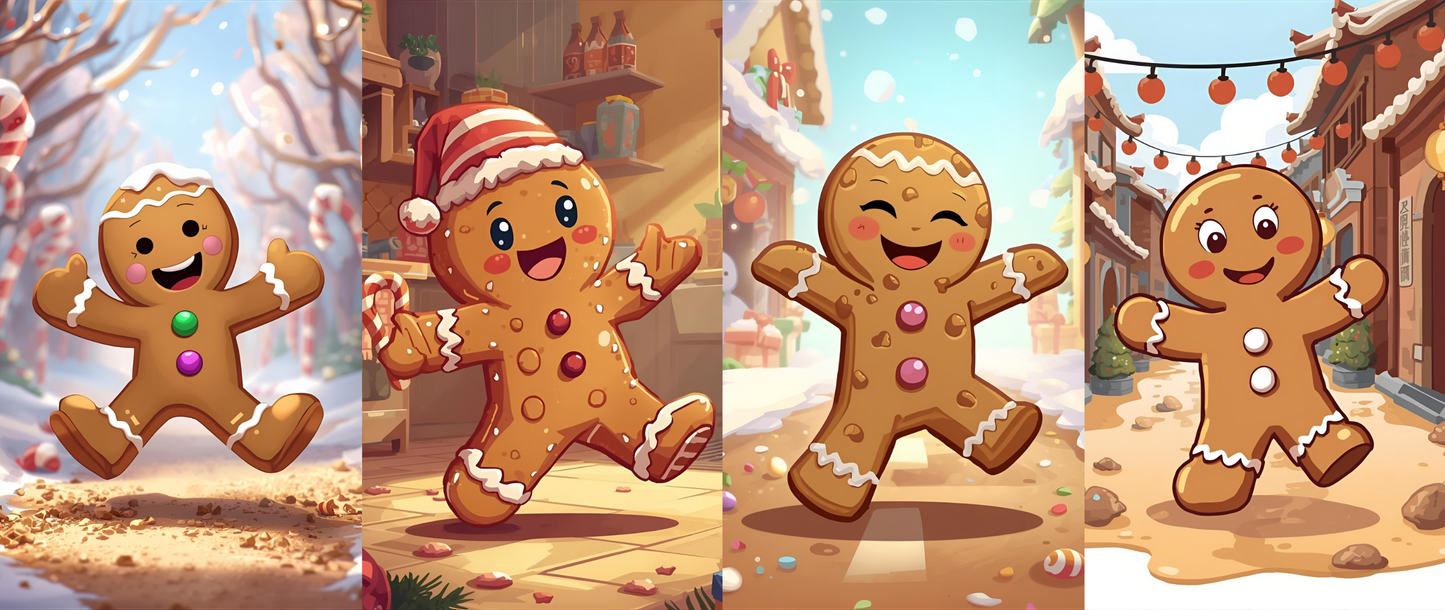 "Run, Run, Gingerbread Man!" 16oz Glass Sipper – Bamboo Lid & Tritan Straw Holiday Tumbler