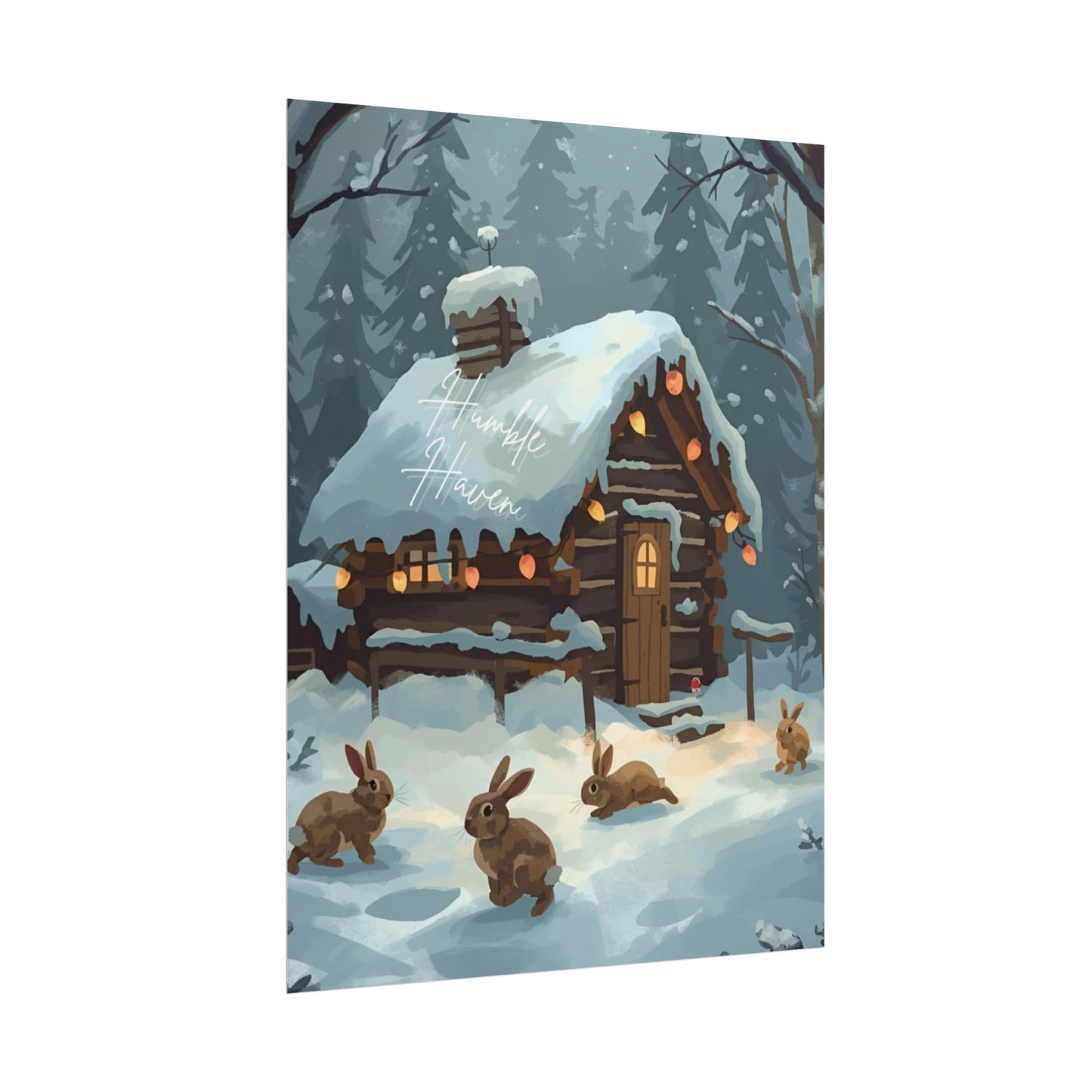 ❄️ Winter Whispering Woods Cabin Poster