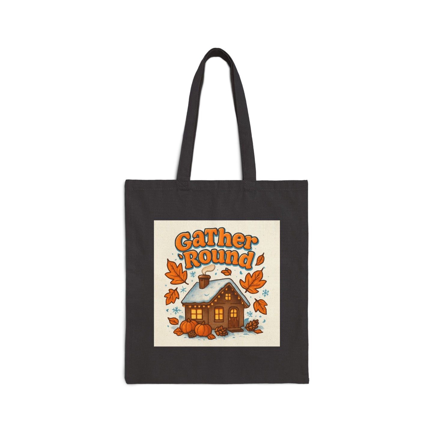 Gather Round Autumn Cotton Canvas Tote Bag