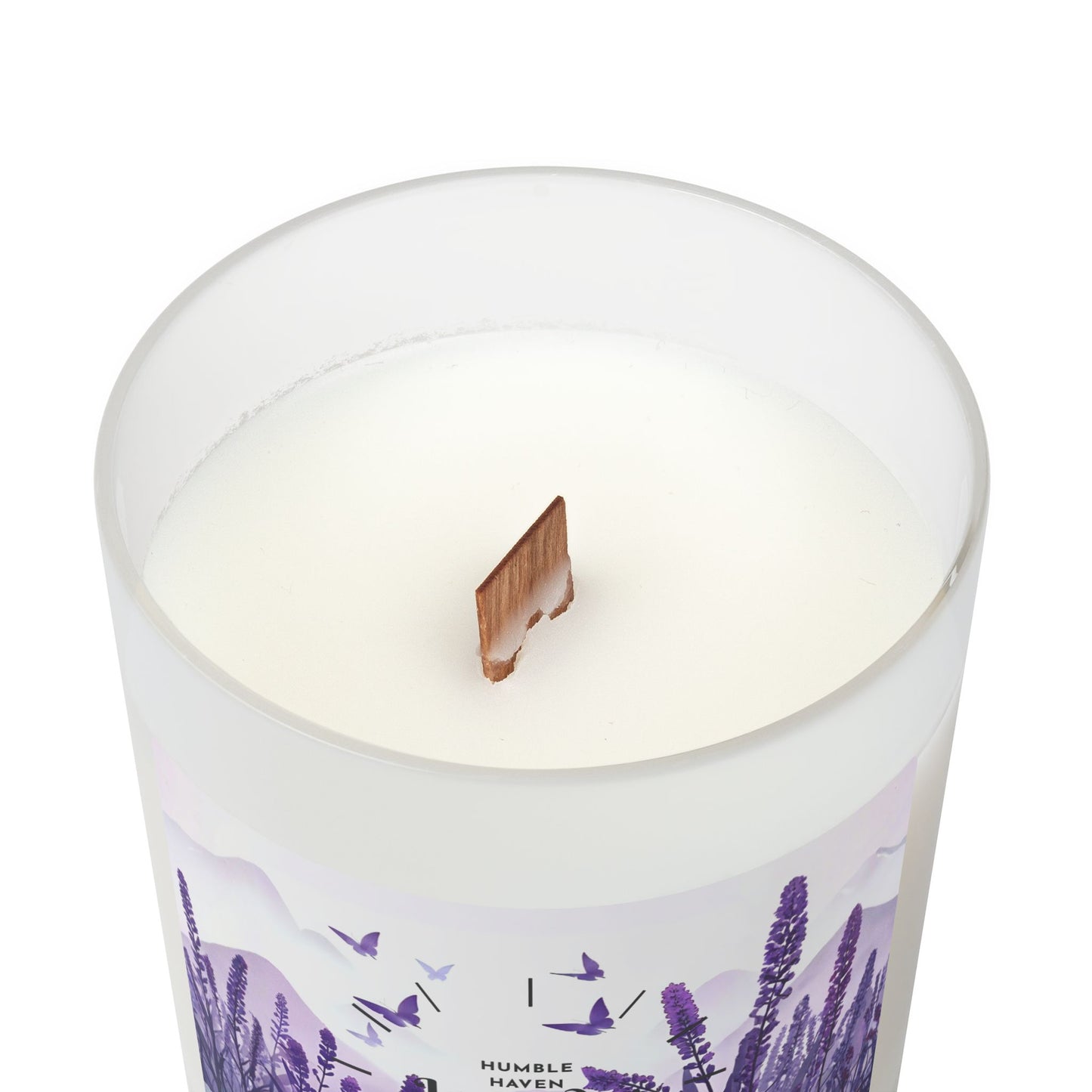 Lavender Fields Frosted Glass Candle — 11 oz Aromatherapy Soy Candle