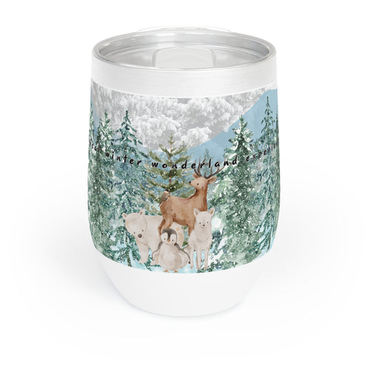 Winter Wonderland Animal Tumbler – 12oz Stainless Steel Insulated Cup with Slide Lid
