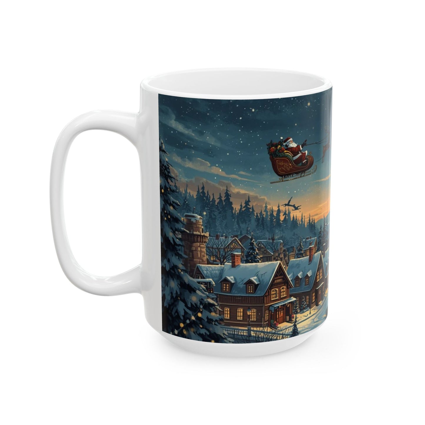 🎄 SLEIGH RIDE SERENADE MUG — 11oz/15oz WINTER VILLAGE MAGIC IN EVERY SIP! ☕❄️✨