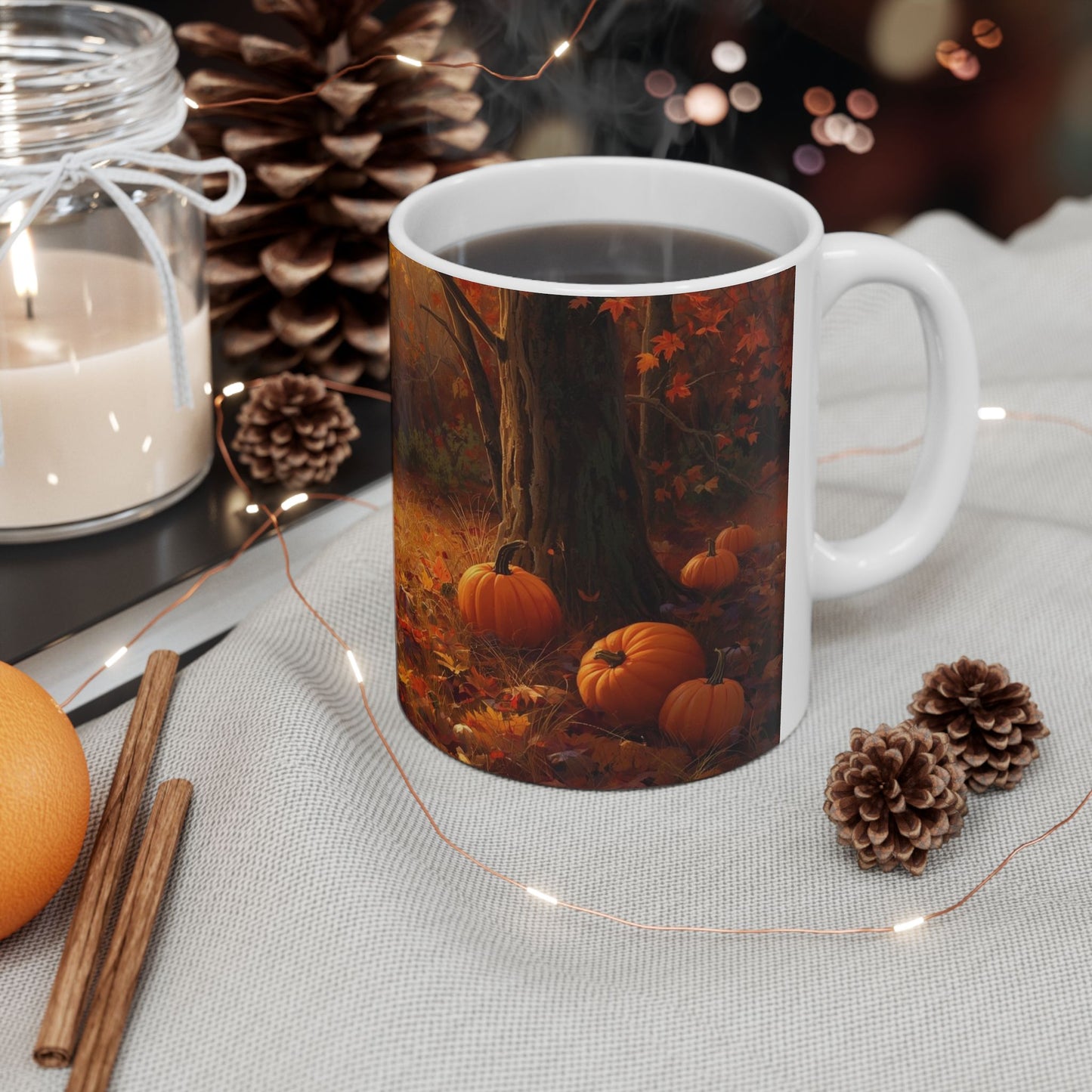 🍁 PUMPKIN LANE AUTUMN MUG – 11oz/15oz Cozy Fall Glow in Every Sip