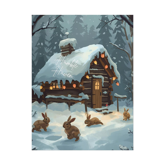 ❄️ Winter Whispering Woods Cabin Poster