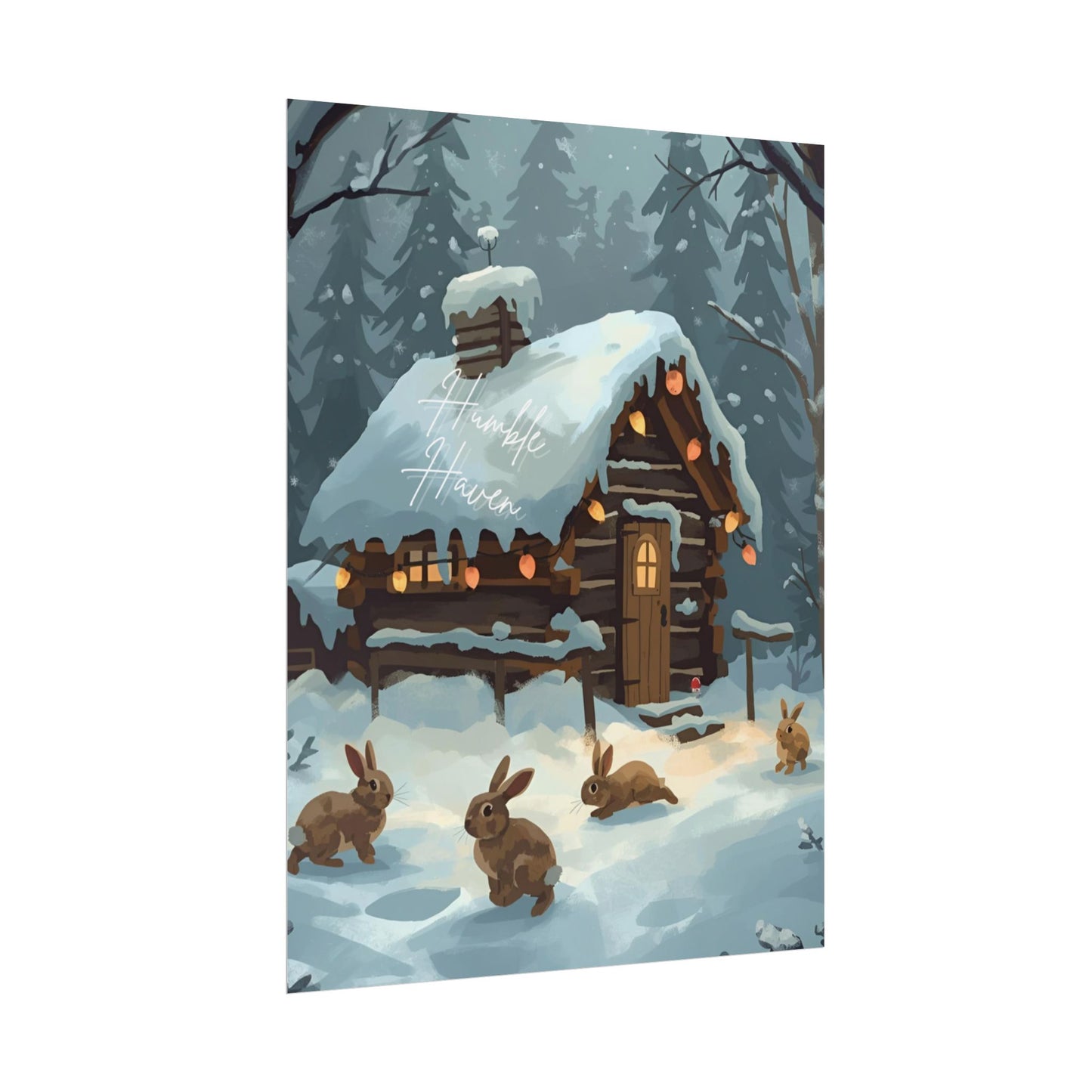 ❄️ Winter Whispering Woods Cabin Poster